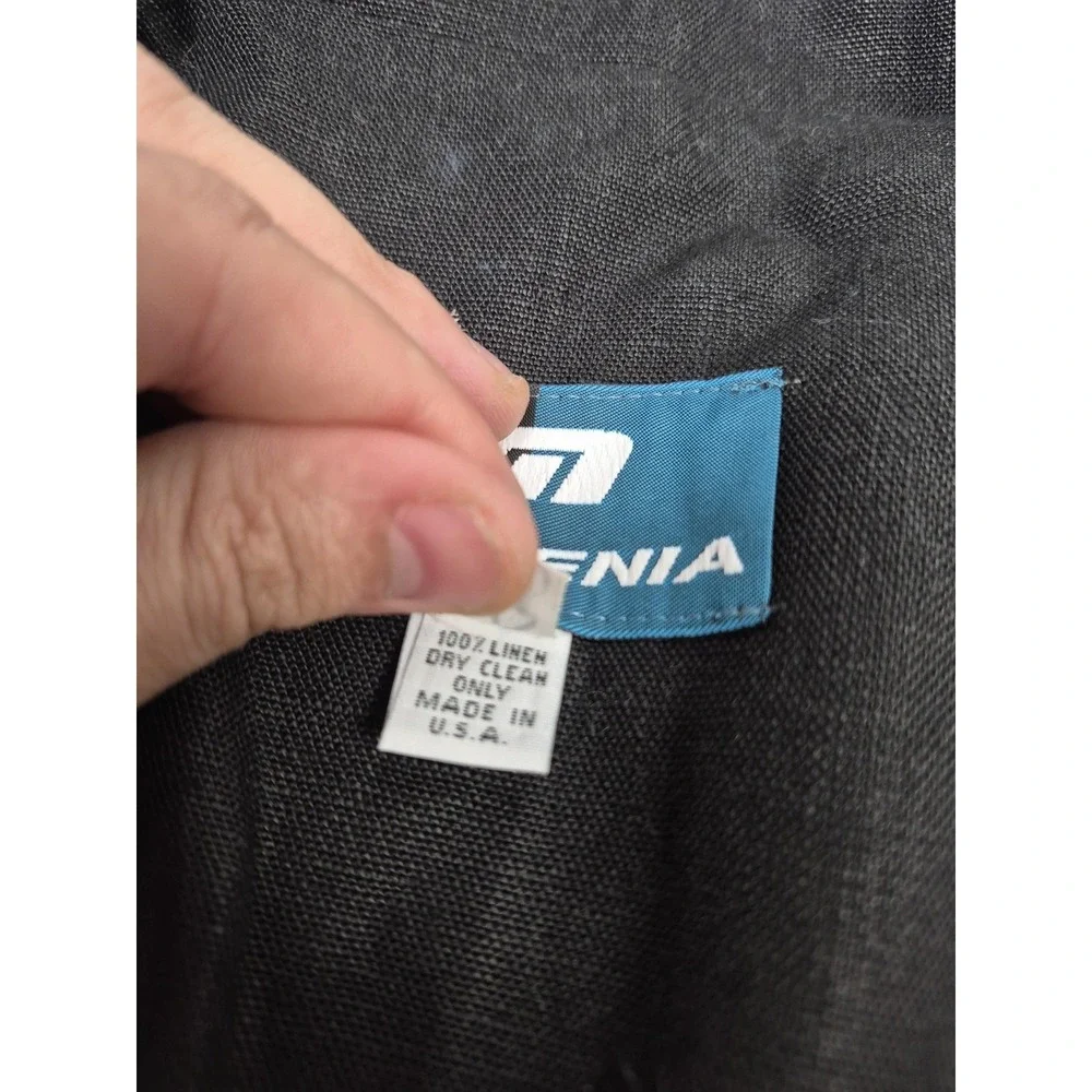 VTG Millenia Suit Men's 3XL Big Tall Black 100% Linen 48x36 USA Relaxed Fit
